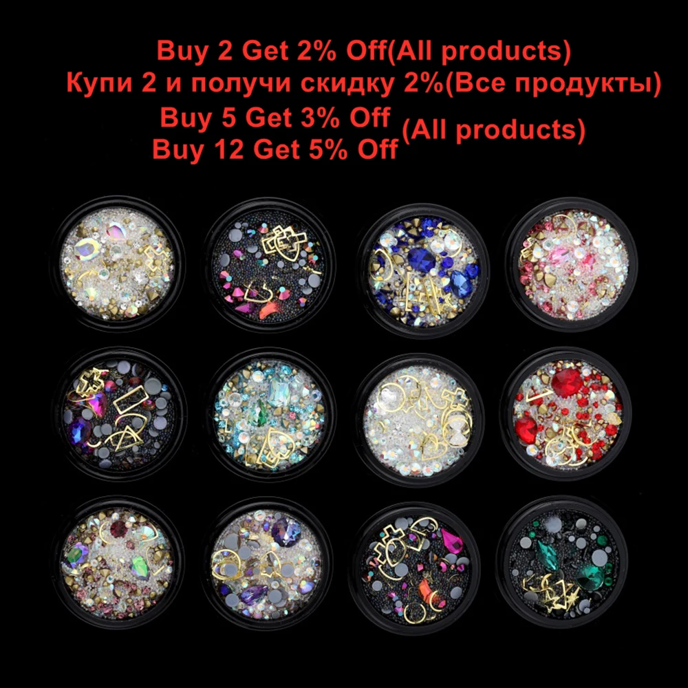 Mixed UV Resin Epoxy Mold Broken Diamond Crystal Sand For Flash Micro-drilled Broken Rhinestone Box Jewelry Accessories Nail Art