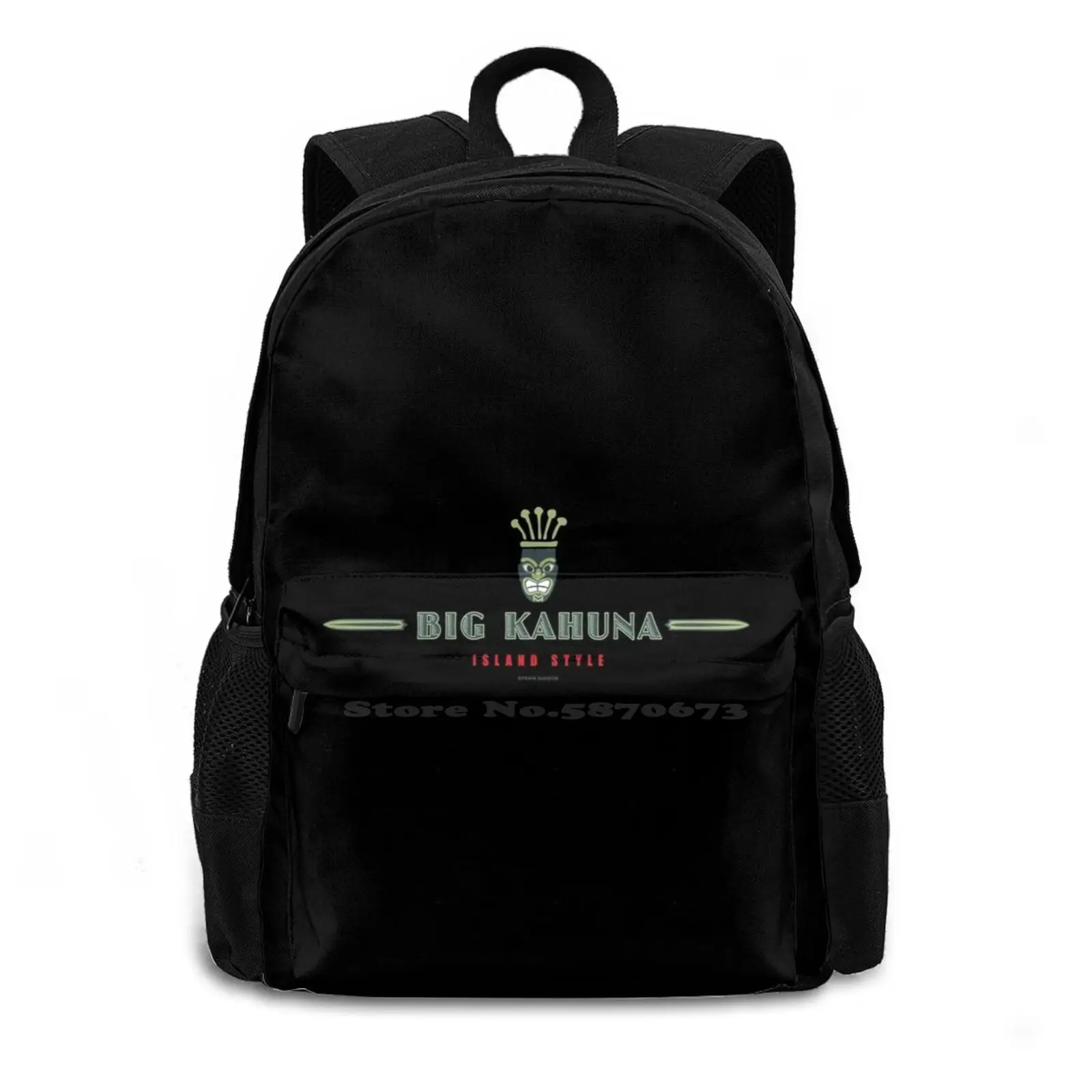 Big Kahuna Island Style 473D Print Design Backpack Student Bag Big Kahuna Style Bahama Oahu Relax Chill Paradise Cool Laid Back