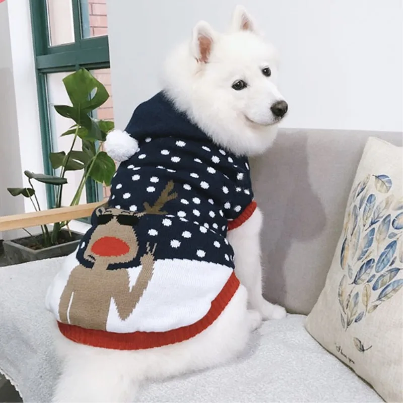 Pets 5XL To 8XL Dogs Supplies Winter Warm Christmas Fashion Clothes Knit Sweater