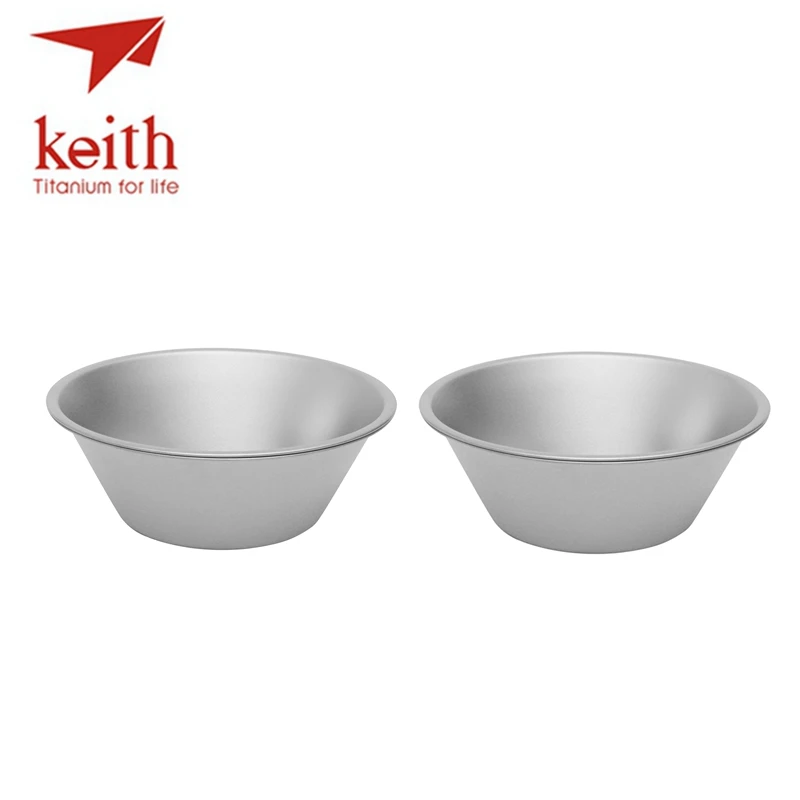 

Keith 2 Pcs 300ml Titanium Bowl Ultralight Titanium Tableware Outdoor Camping Exquisite Portable Small Bowl Available At Home