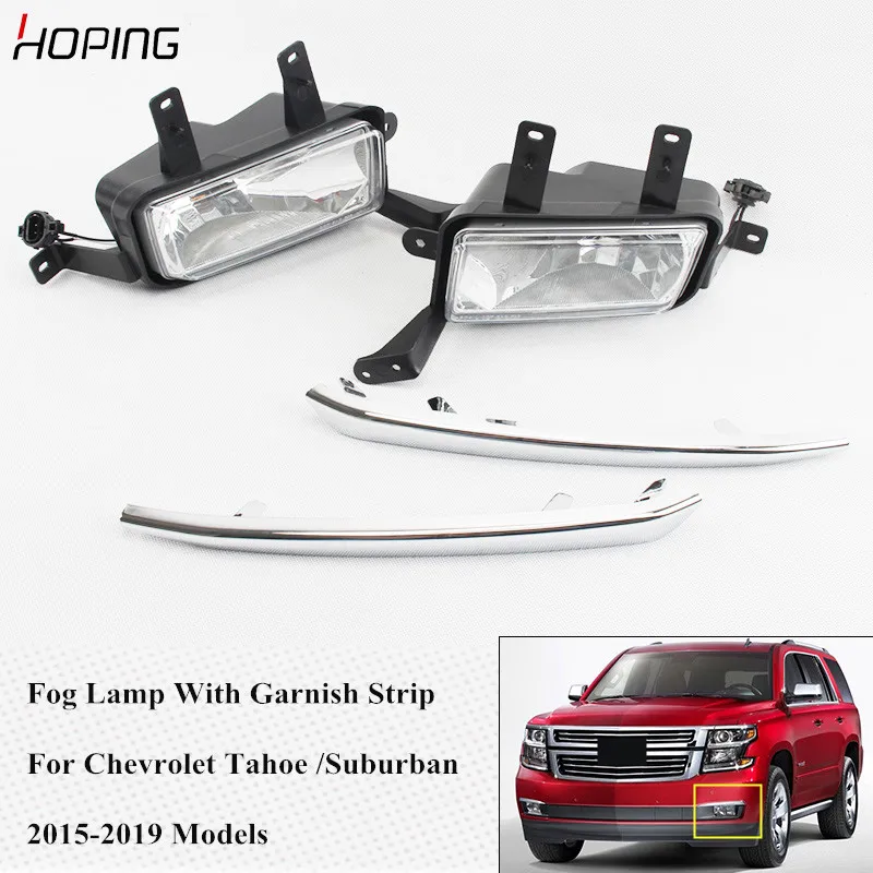 

Hoping 1 Set Front Bumper Fog Light Garnish Strip For Chevrolet Tahoe /Suburban 2015 2016 2017 2018 2019