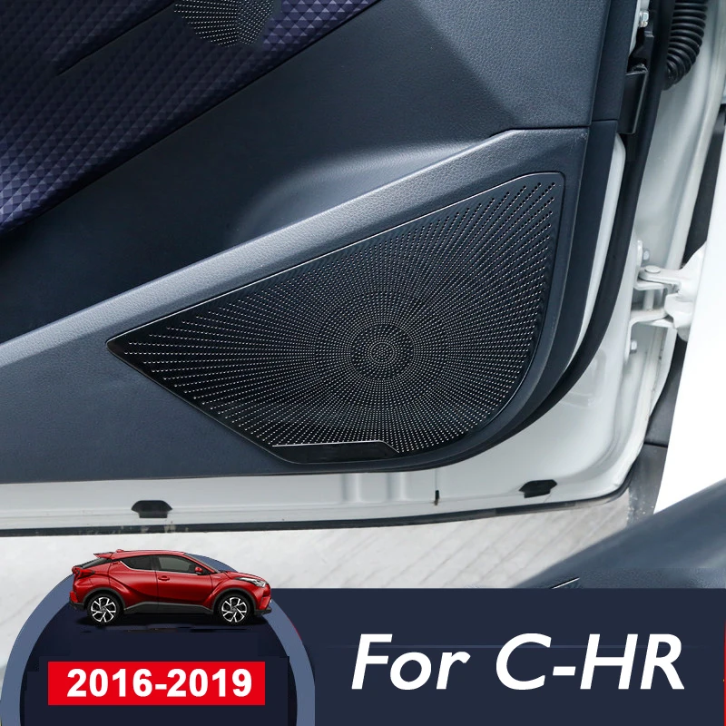 

Для Toyota C-HR ЧР 2016 2017 2018 2019 Accossories Нержавеющая сталь автомобиля внутренняя дверная аудио Динамик громкий Динамик рамка Обложка отделка