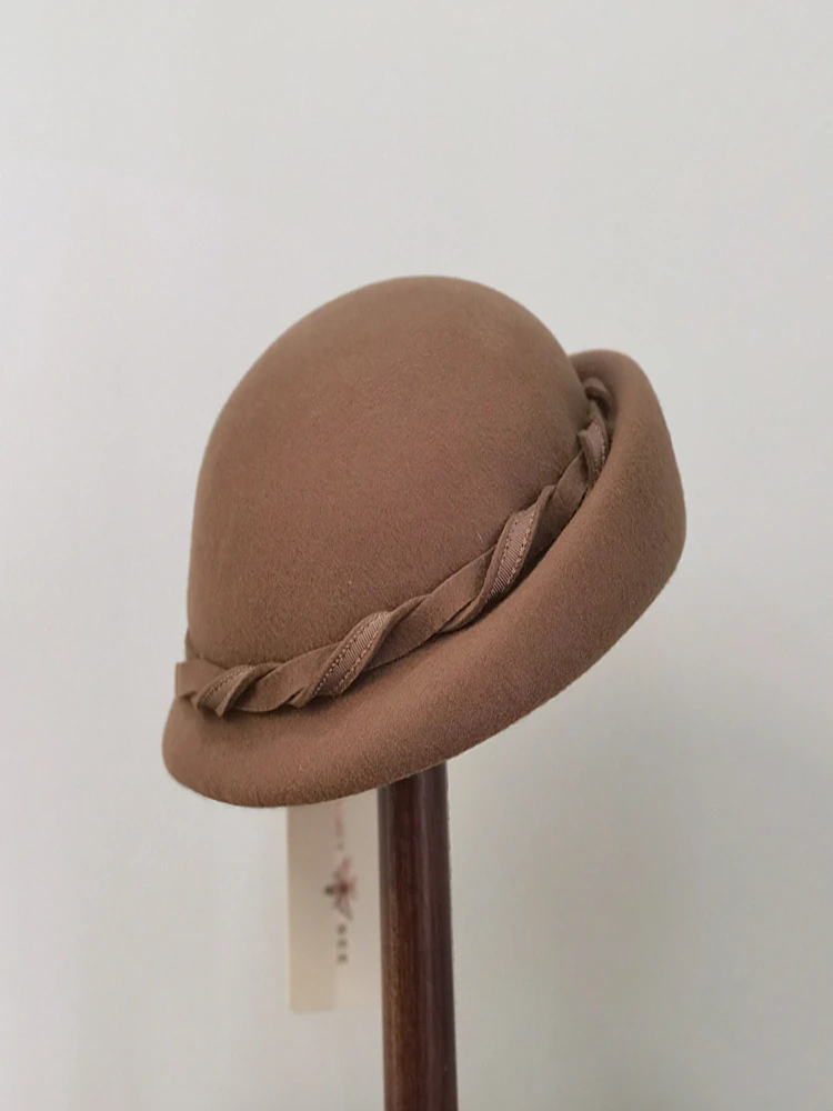 100% wełna Vintage ciepła wełna zima kobiety Beret francuski artysta czapka typu Beanie czapka dla słodkiej dziewczyny prezent wiosna i czapki na jesień — zdjęcie 2