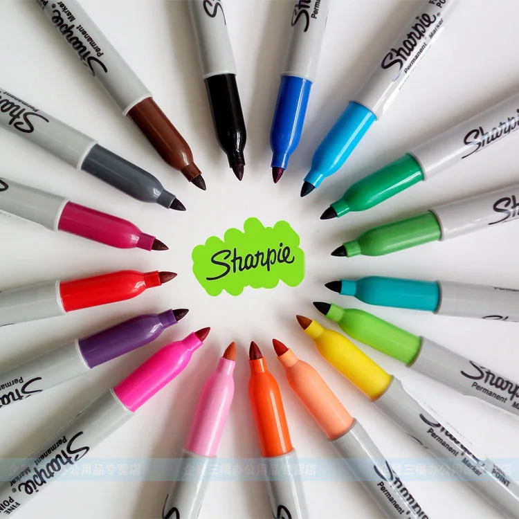 Imagem -02 - American Sanford Sharpie Marcadores Permanentes 12 24 Cores Caneta Ponto Fino Eco-friendly