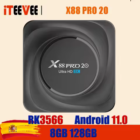 1PC 2025 New X88 PRO 20 TV Box Android 11 8GB 128GB Rockchip RK3566 8K Android 11.0 Media Player Google Youtube 1000M 4GB 32GB