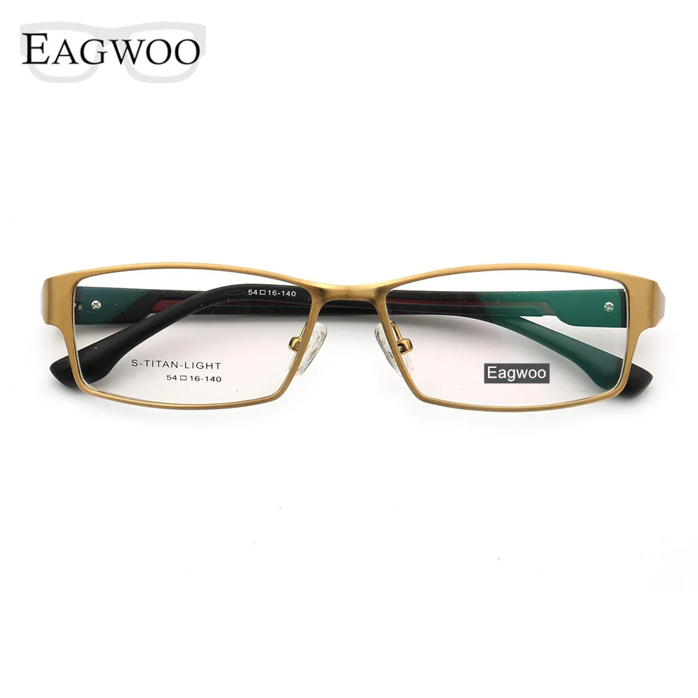 EAGWOO Metal Alloy Eyeglasses Men Full Rim Optical Frame Prescription Spectacle Myopia Eye Glasses Business Desiged Glasses