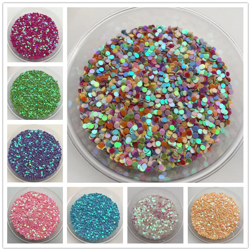 Dot PVC Loose Sequins, Glitter Paillettes for Nail Art, Manicure, Sewing, Wedding Decoration, Confetti, 20g, 2mm