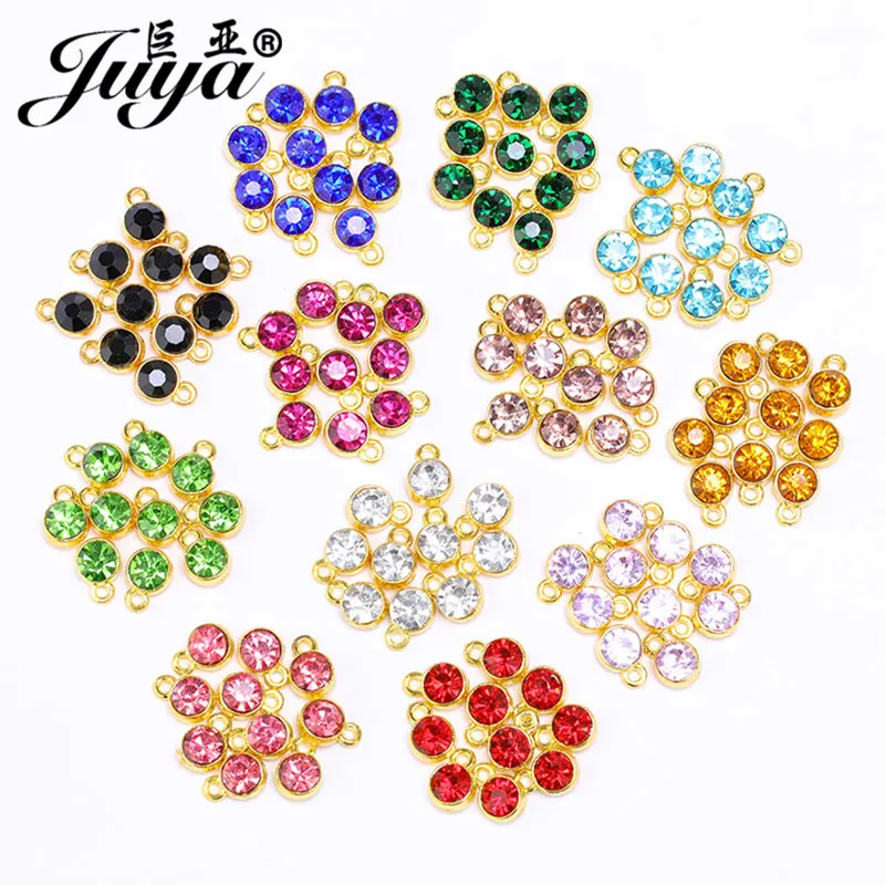 30pcs/lot Crystal Birthstone Charms Pendants For Jewelry Making Findings DIY Handmade Earrings Necklaces Bracelets Accessories