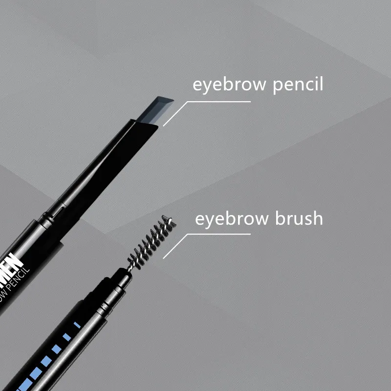 Eyebrow Pencil for Men with Eyebrow Brush Double Head Natural Super Fine Waterproof Lasting Eyes Rotatable Eyebrow Pen