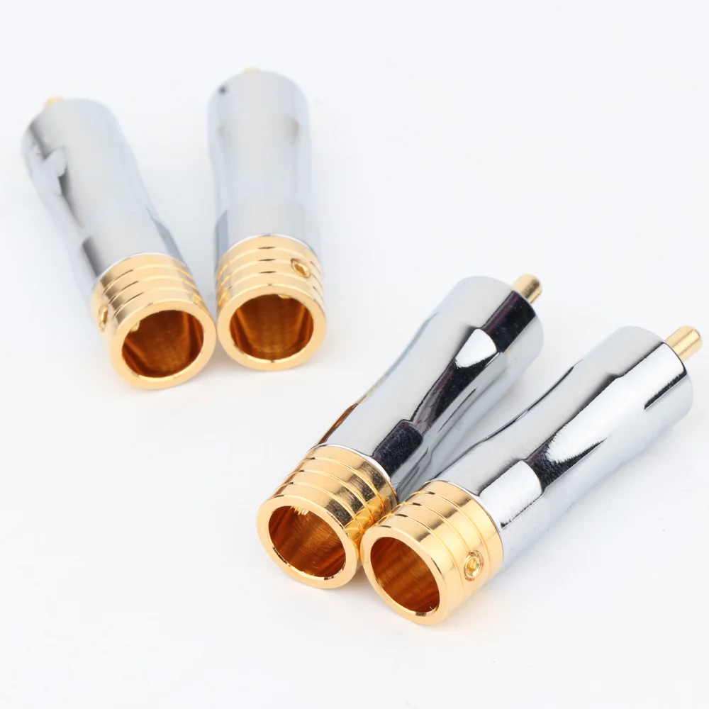 4 szt. R1703 wtyczka RCA kabel Audio męski złącze pozłacany Adapter