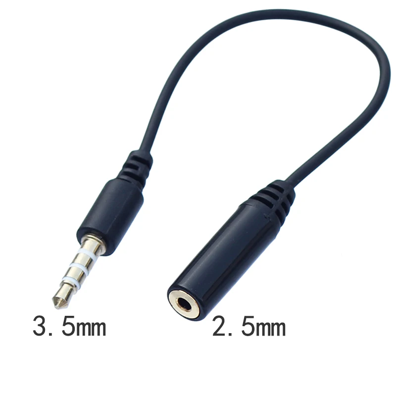 

4 Pole Stereo 2.5mm Female to 3.5 mm Male Jack 90 Male To Female Audio Adaptor Cable Cord