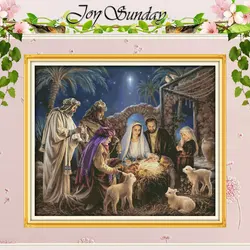 The Birth of Baby Jesus Patterns Counted Cross Stitch Set DIY 11CT 14CT 16CT Stamped DMC Cross-stitch Kit Embroidery Needlework