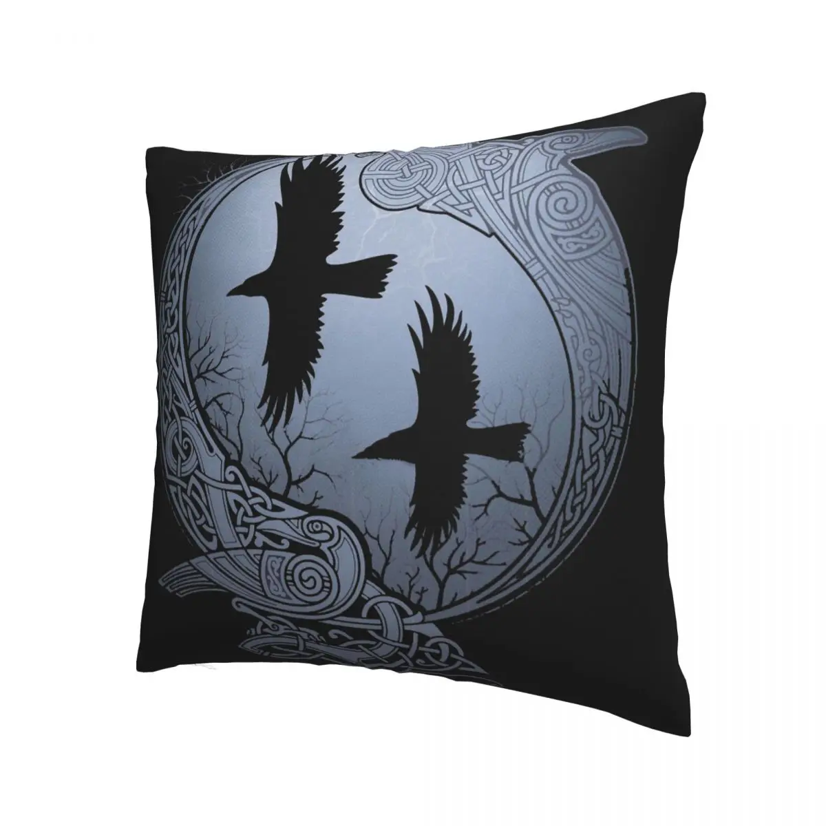 ODIN'S RAVENS Pillowcase Viking Norse Mythology Backpack Cushion For Home DIY Printed Chair Hug Pillowcase Decorative