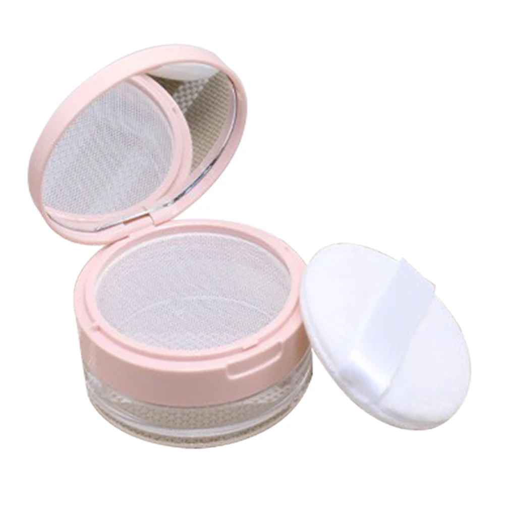 1 Set of 2pcs Refillable Empty Loose Powder Box with Mirror Makeup Case Blusher Cosmetic Container DIY Beauty Tool Jar