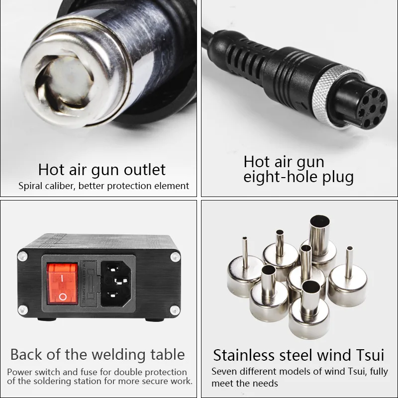 Pistola de aire caliente inteligente con pantalla digital LED, herramienta de mantenimiento BGA portátil, T12, temperatura ajustable, 700W