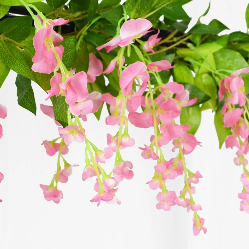 180 cm gefälschte Efeu Glyzinien Blumen künstliche Pflanze Rebe Girlande für Zimmer Gartendekorationen Hochzeit Bogen Babyparty Blumendekor – Detail 6