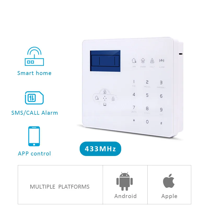 Imagem -02 - Foucus Versão Inglês 868mhz St-iiib Gsm Sistema de Alarme de Segurança Pstn Casa Inteligente