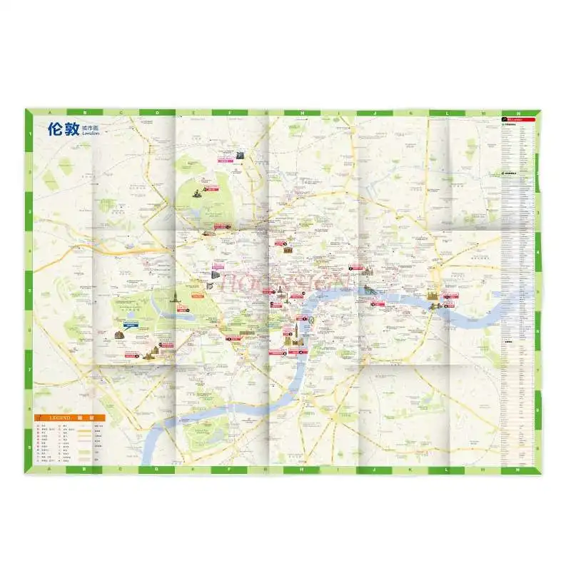 Carte de voyage chinoise et anglaise de londres, métro de londres, royaume-uni, voyage gratuit, attraction touristique de la ville de londres, guide recommandé