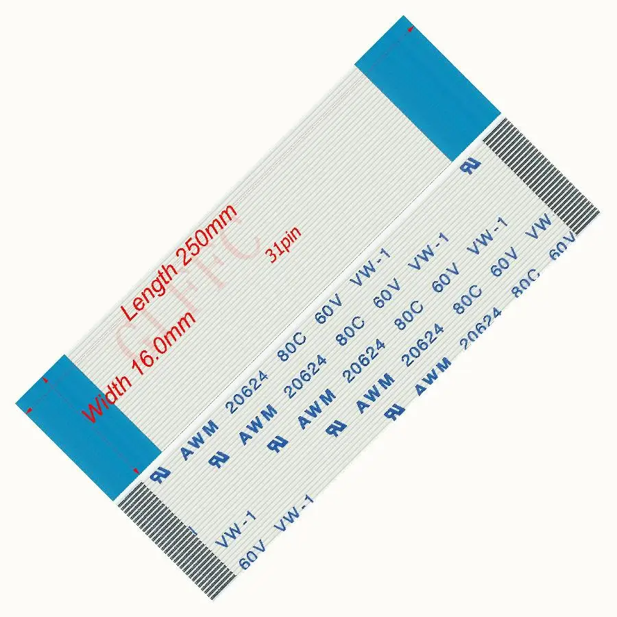 31pin 0.5 الملعب 250 مللي متر-400 مللي متر A-نوع مرنة سلك مسطح FFC awm 20624 بنفايات ل TTL LCD DVD الكمبيوتر