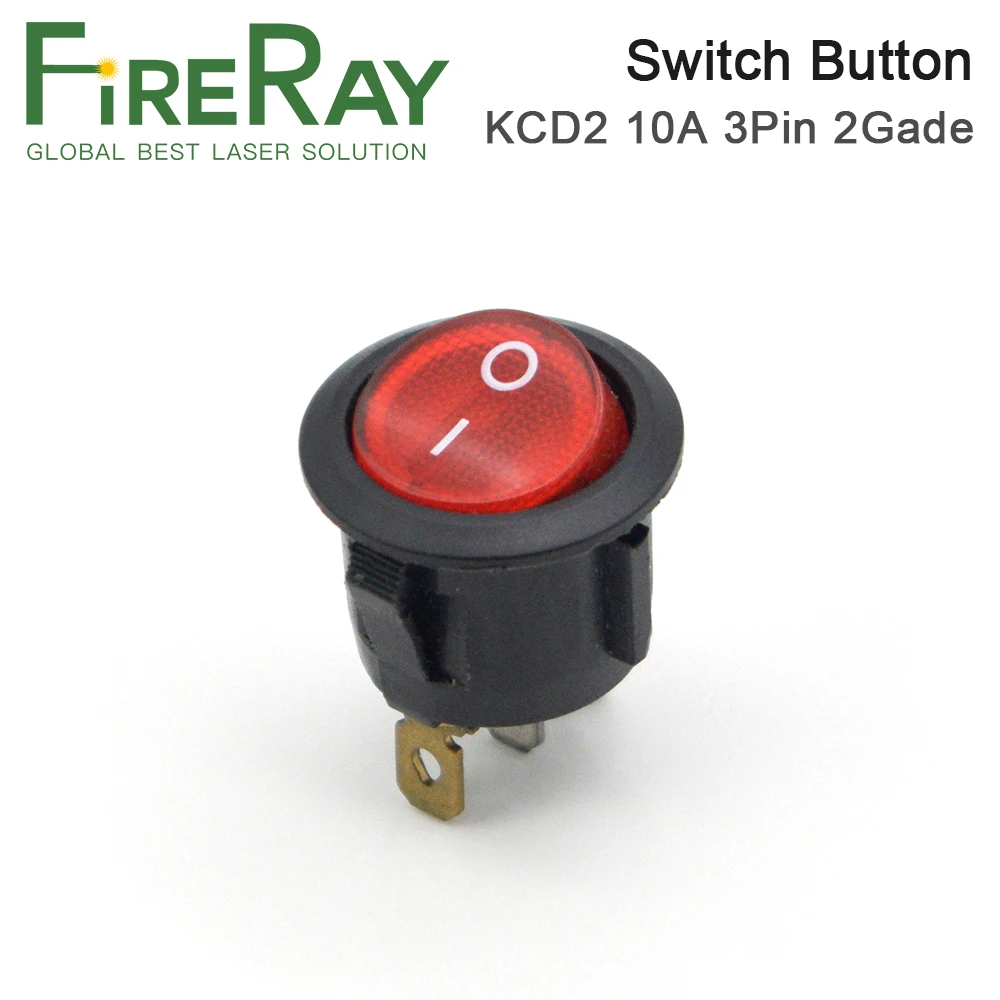 FireRay Công Tắc Nguồn Nút Đính Đá Công Tắc 250V Con 1 Co2 Laser Máy Phụ Kiện Điện Tử