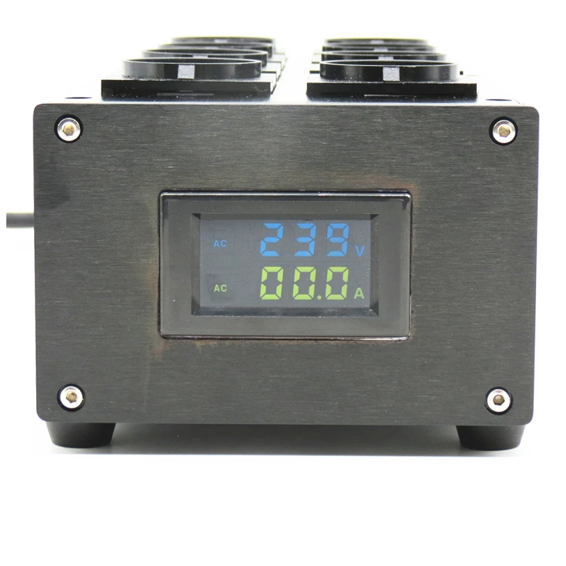 Alta fidelidade filtro de energia áudio ruído ac filtro de energia condicionador de energia purificador proteção contra surtos com tomadas da ue tira energia