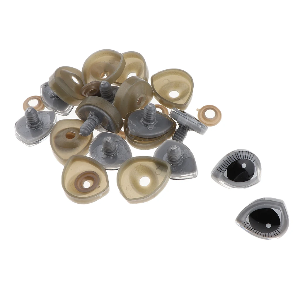 10pc 17 X 20mm Plastic Safety Eyes BACKS For Bear Doll Animal DIY Making