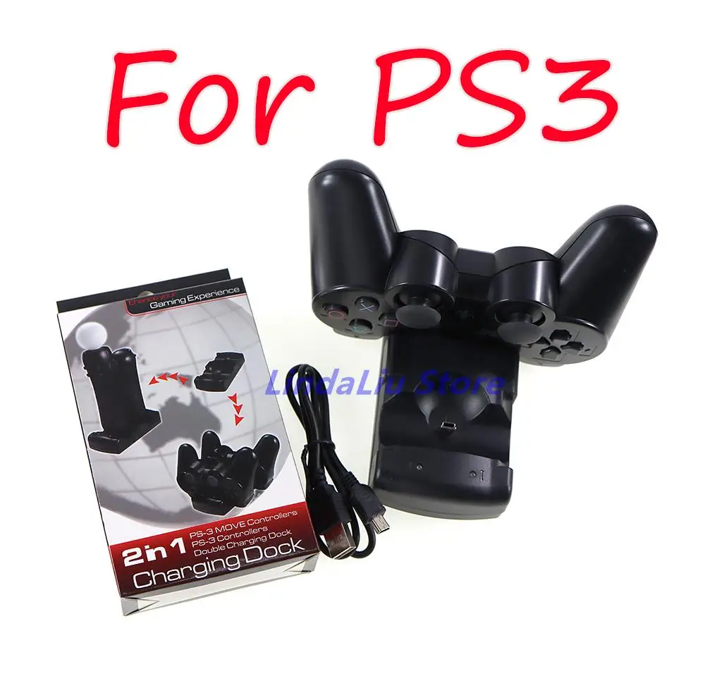 5pcs 2 in 1 Dual Charging Dock for PS3 Dual Charger Dock for PlayStation 3 Move Controller Gaming Experience