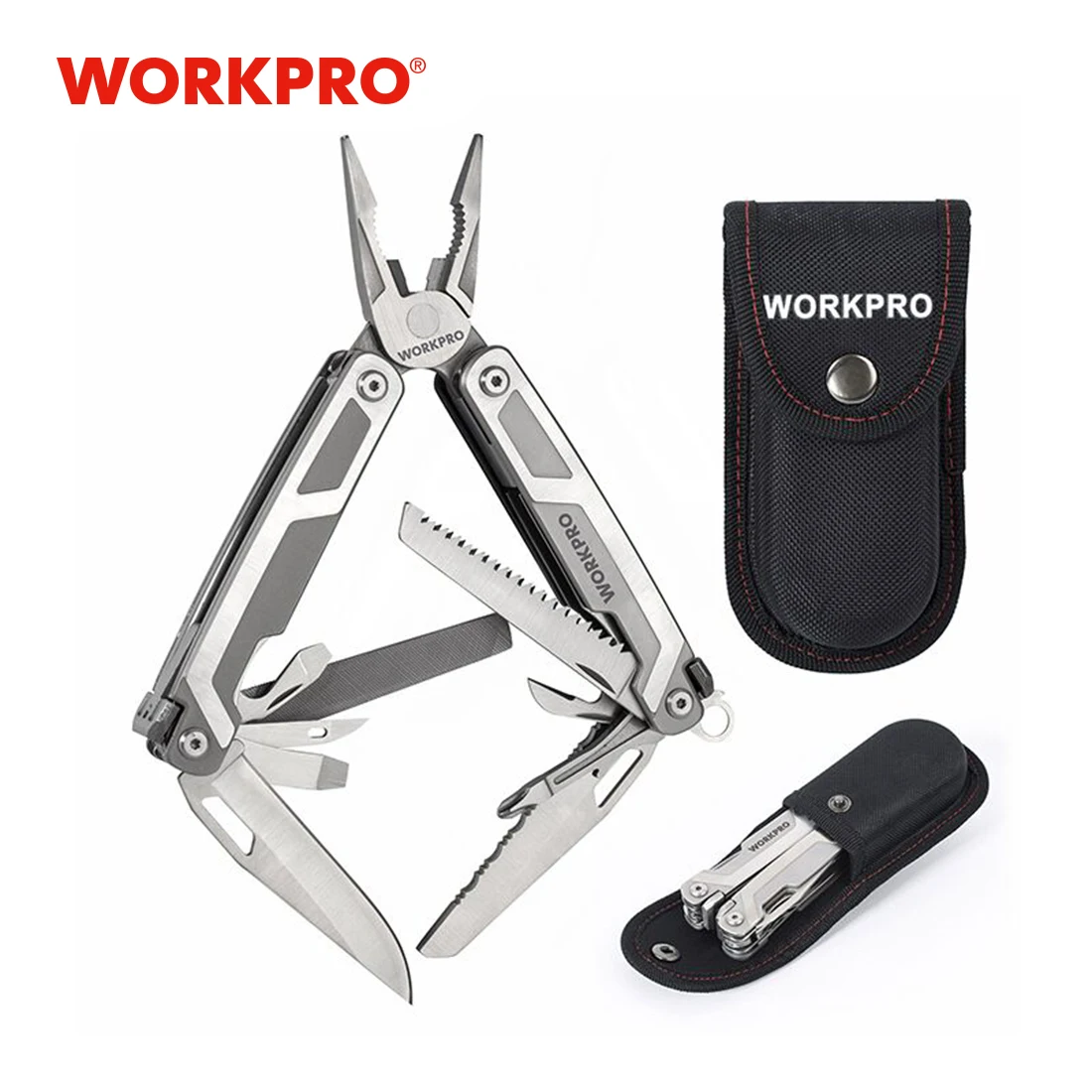 WORKPRO 16 in1 Multi Plier Multifunction Tools with Knife Scissors Saw Screwdriver