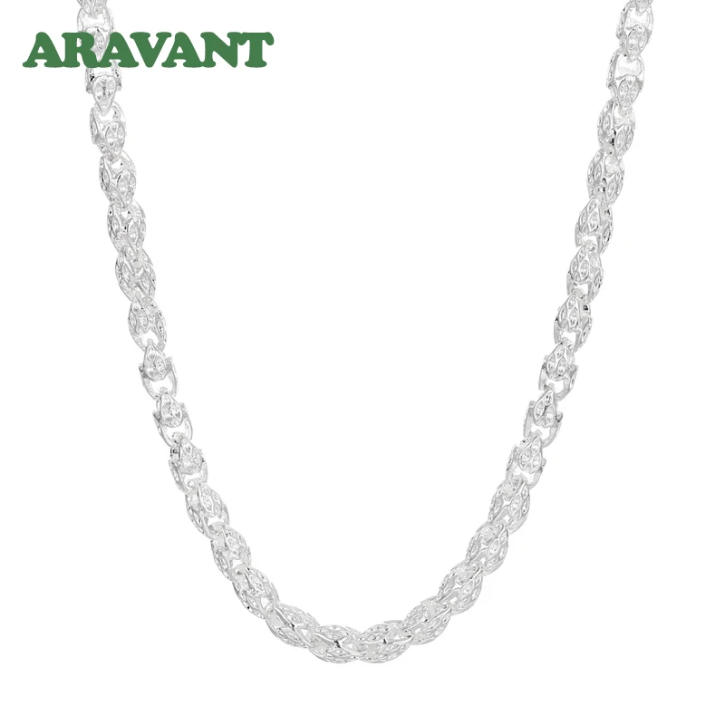 قلادة سلسلة من الفضة للرجال والنساء ، مجوهرات أنيقة ، 5 *