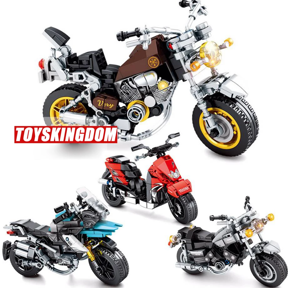 Technical Famous Brand Germany Motorcycle R1200Gs Max Virago Model Building Block Scooter Bricks Toys Collection For Gifts