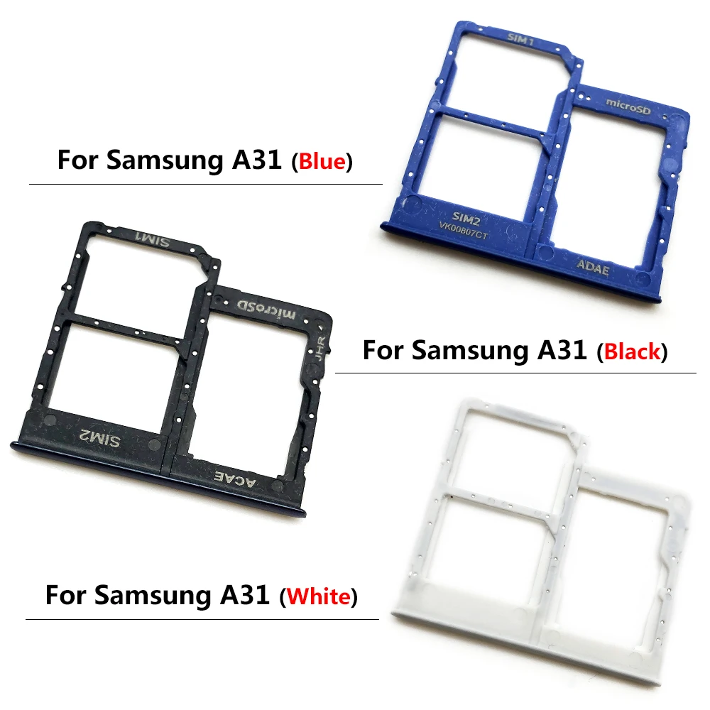 10Pcs， Dual card For Samsung A12 A31 A51 A71 Sim Card Reader Holder Sim Card Tray Holder chip slot drawer Adapter Parts