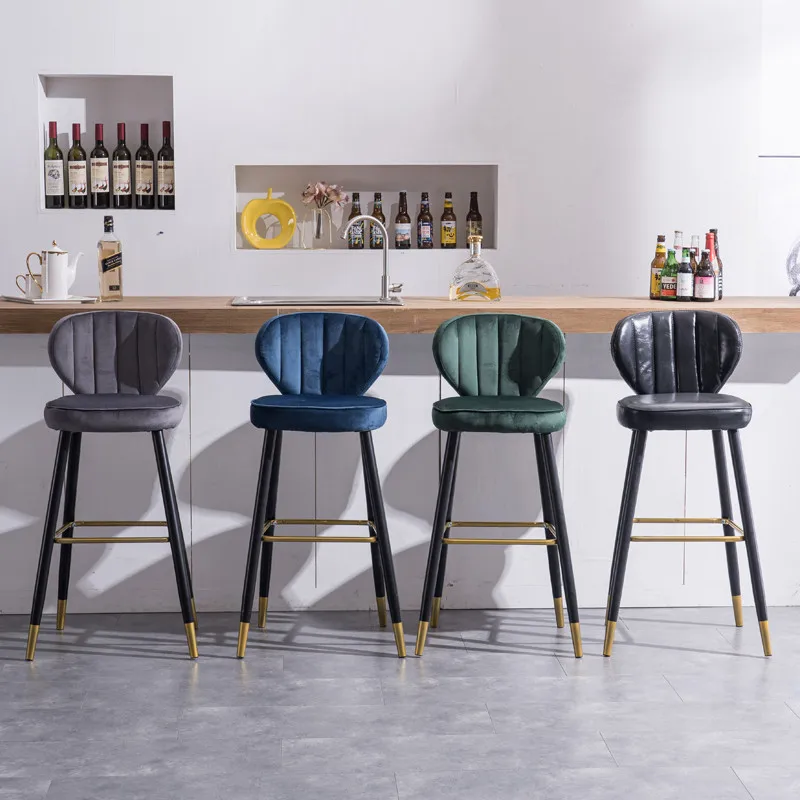 Modern Bar Stool Chair Minimalist Bar Stools High Stools Coffee Shop High Bar Chairs Light Luxury Bar Front Desk Chair Barstools