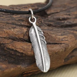 Real silver feather Pendant men women S925 Sterling Silver Pigeon feath pendant chinese style design peace pendant Jewelry Gift
