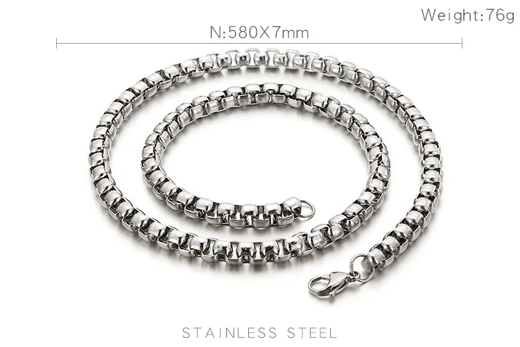 Kalen O-förmigen Kette Link Großhandel Einfache Retro Stil männer Edelstahl Zarte Halskette Schmuck – Detail 2