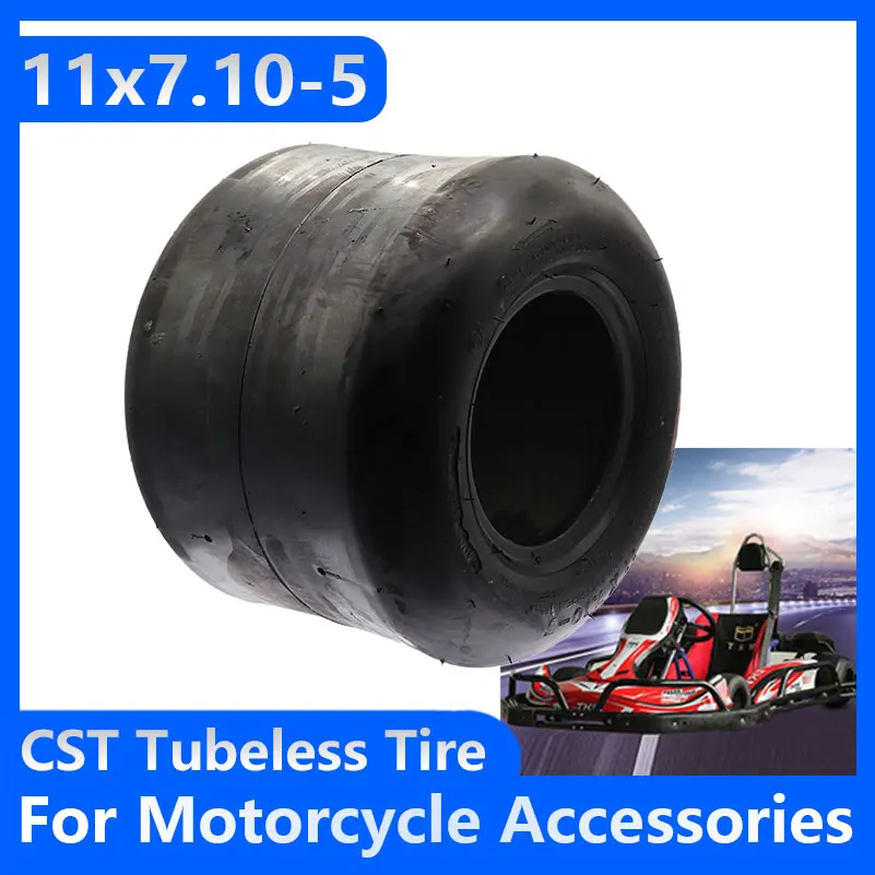 CST Tubeless trye 11x7.10-5 Rain Tire Vacuum  Wear Resistant Tyre for Go Karting 168 Rear Wheel Drift