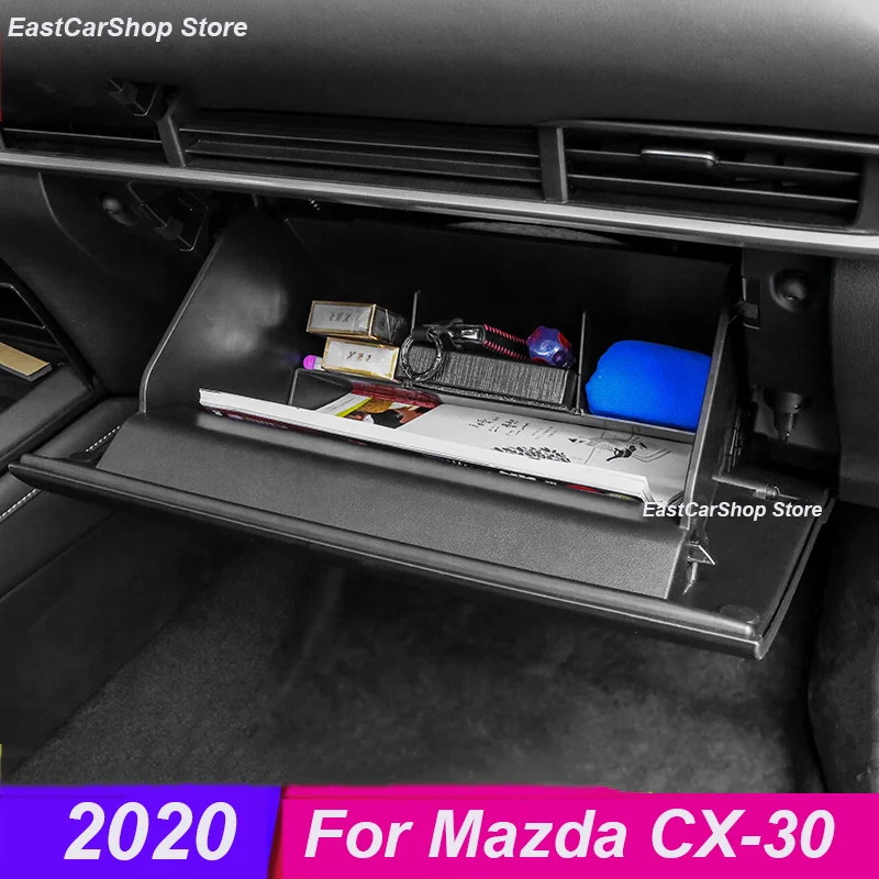 For Mazda CX30 CX-30 2022 2020 2021 Car Co-pilot Glove Box Partition Interior Compartment Multifunctional Storage Box Accessorie