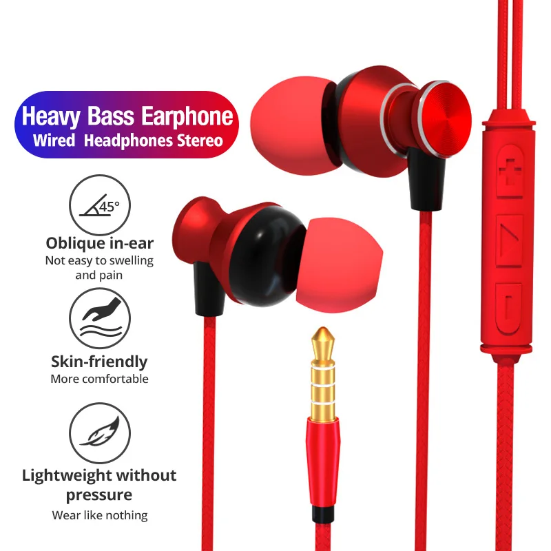 FONKEN For Xiaomi Earphone Wired Control Bass Stereo Earbuds Sports Waterproof Earphone Music Headsets For Samsung Huawei Earbud