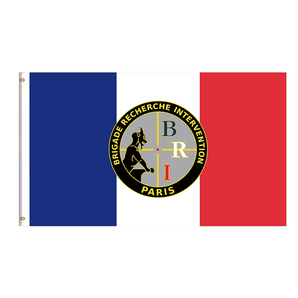 BRI Brigade Recherche Intervention France Flag 3x5FT 90x150cm 100D Polyester With Two Brass Grommets Outdoor or Indoor Banner