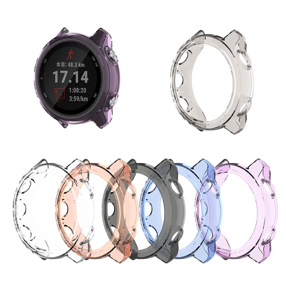 TPU Watch Case for Garmin Forerunner 245M / 245 Protective Cover Shockproof  Protector Shell Replacement Watch Frame Bumper