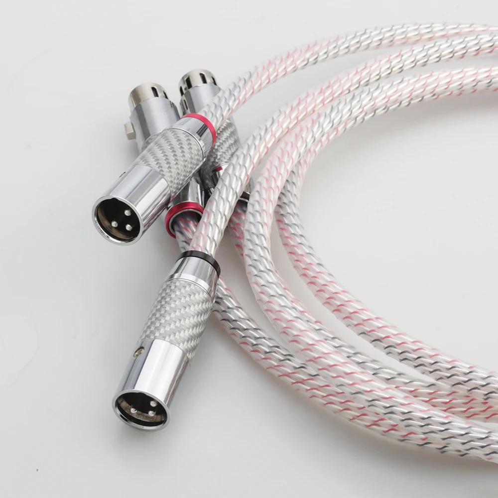 Audiocrast Valhalla Series XLR Balanced Interconnectสายคาร์บอนไฟเบอร์ปลั๊กXLRชายหญิงเสียงสายไฟที่สมดุล
