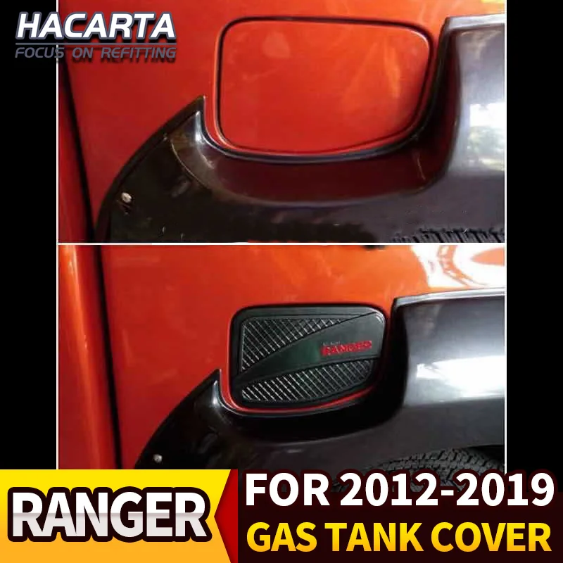 Free Shiping 2012-2019 Ranger black colour red letters oil tank cover gas tank cover ranger wildtrak accessories