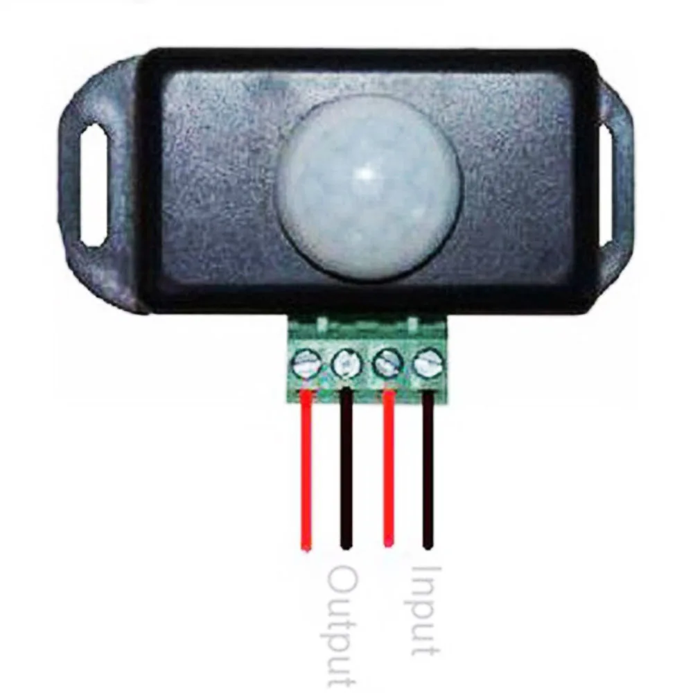 Interruptor de Sensor de movimiento infrarrojo PIR para luz LED, 120 grados, automático, DC 12V-24V 8A, 5 ~ 8 M, Detector de Sensor de movimiento infrarrojo