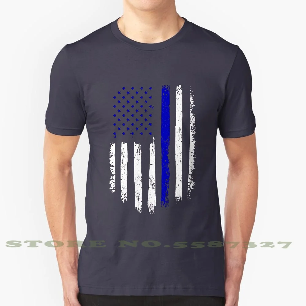 Police Gift - Distressed American Flag Police 100% Cotton T-Shirt Distressed American Flag Police Distressed Proud Policeman