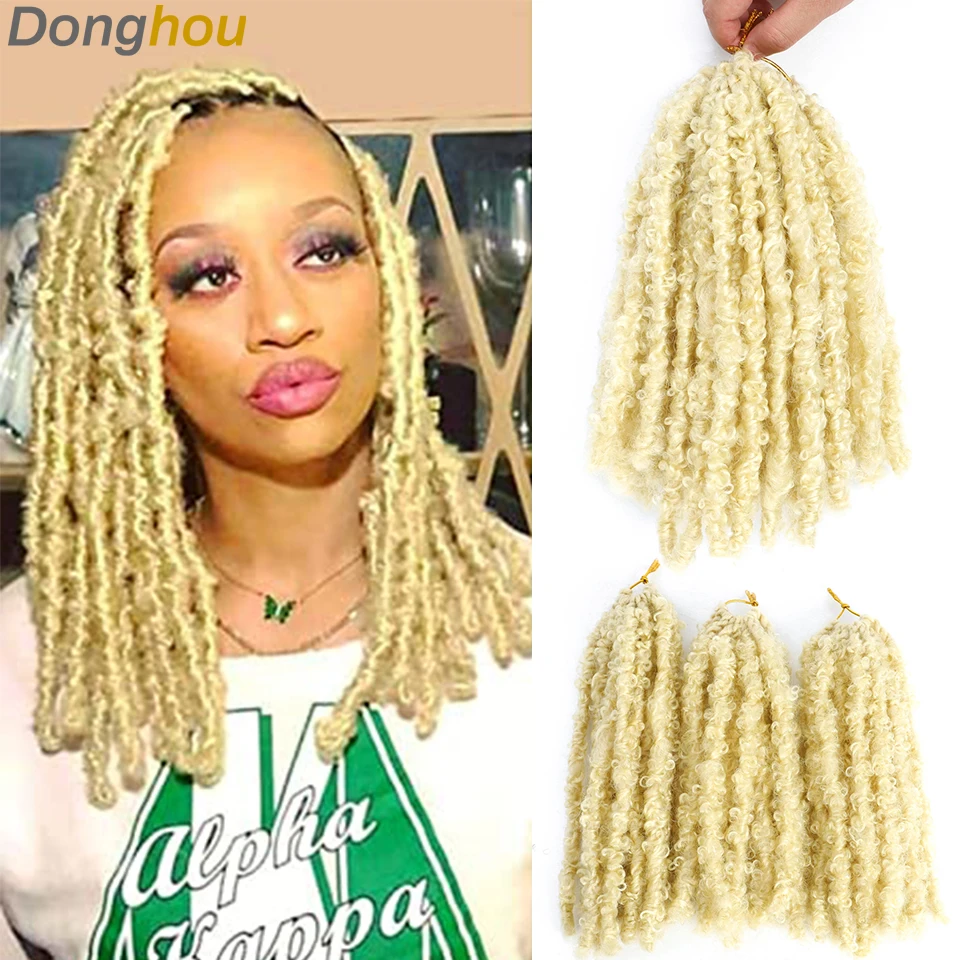 12 polegadas Real Butterfly Locs Bob Crochet Cabelo Naturel 613 Loira 30 27 Bug Colorido Ombre Borboleta Distressed Locs Crochet Cabelo