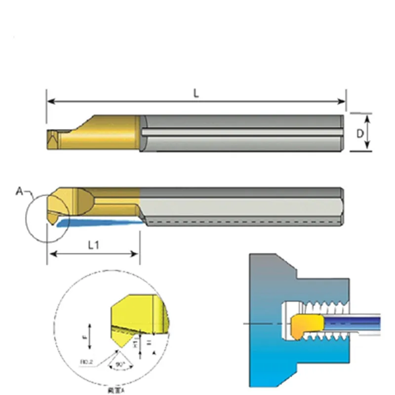 MCR4 R0.2 L15 Tungsten steel inner hole micro cnc boring cutter MCR chamfering tool small aperture grooving cutting tool cutter