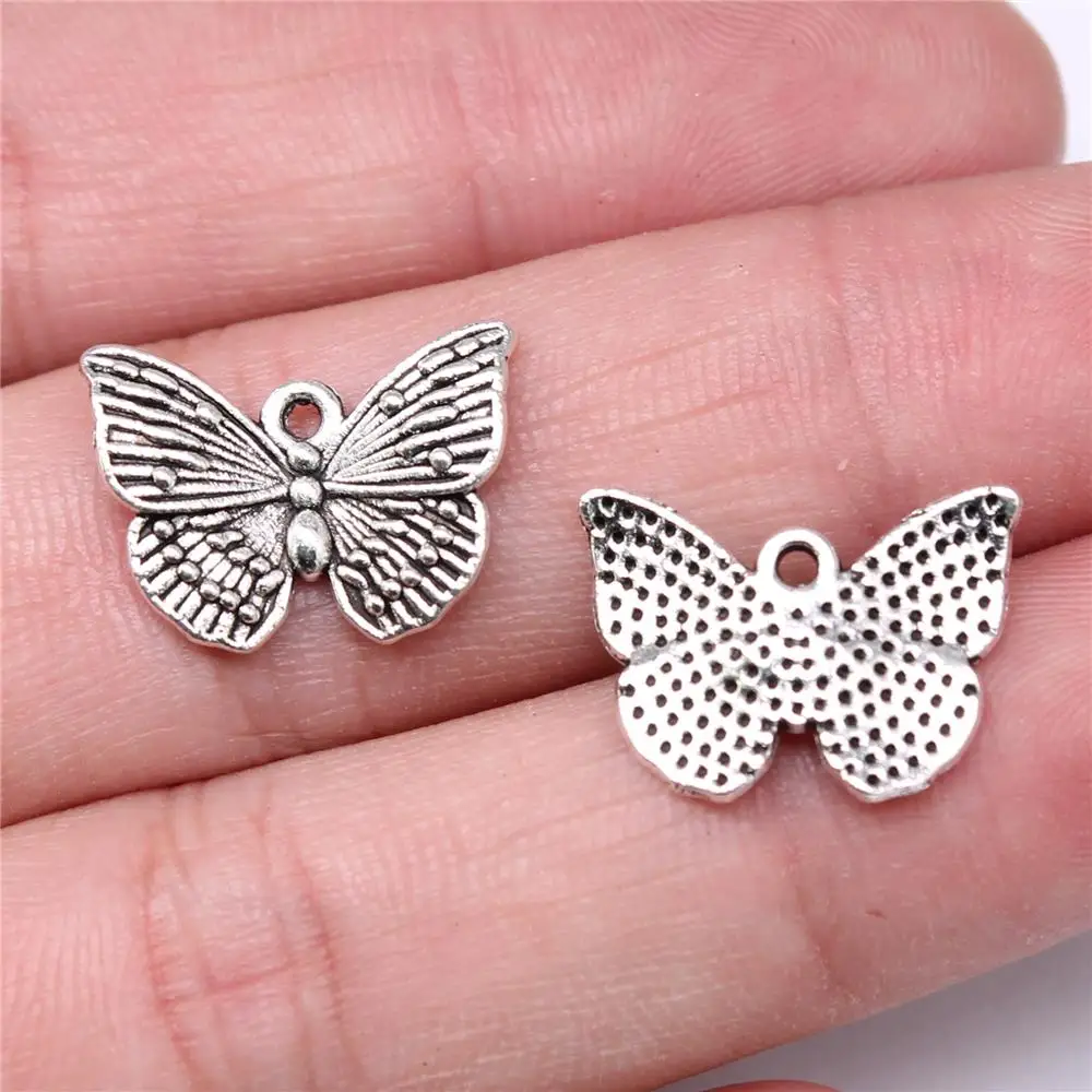 

Wholesale 200pcs/bag Charms Wholesale 13x18mm Butterfly Charms Wholesale Antique Silver Color Alloy Charms