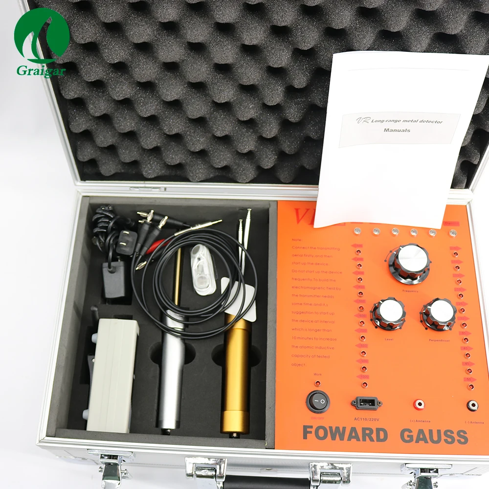 เครื่องตรวจจับ Professional Long-Range เครื่องตรวจจับโลหะใต้ดิน VR8000การตรวจจับความลึก: 5-50M: 100-1000M Mine Detector