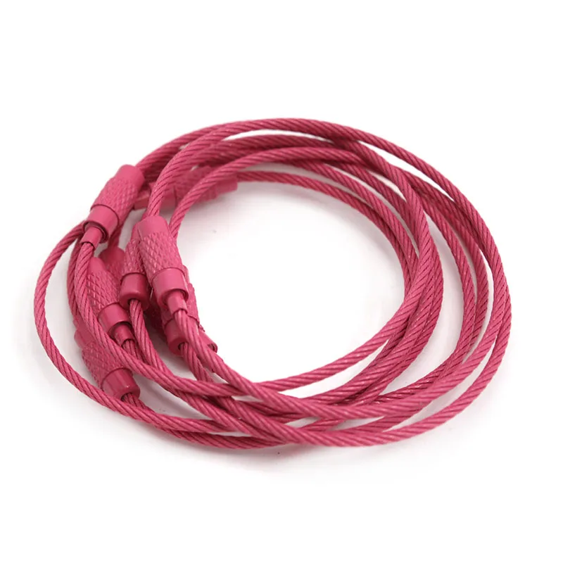 10-20pcs Stainless Steel Wire Keychain Ring Keyring Circle Loop