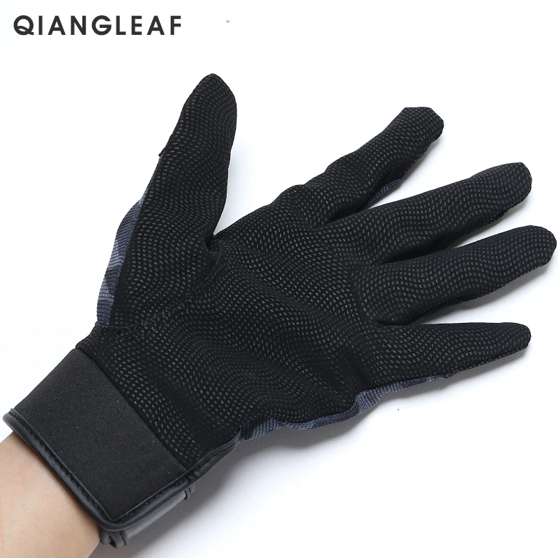 QIANGLEAF Tactical Pu Work Gloves Anti-Slip Hunting Camping Cycling Camouflage Outdoor Sport Fishing Safety Cycling Glove 2500MC