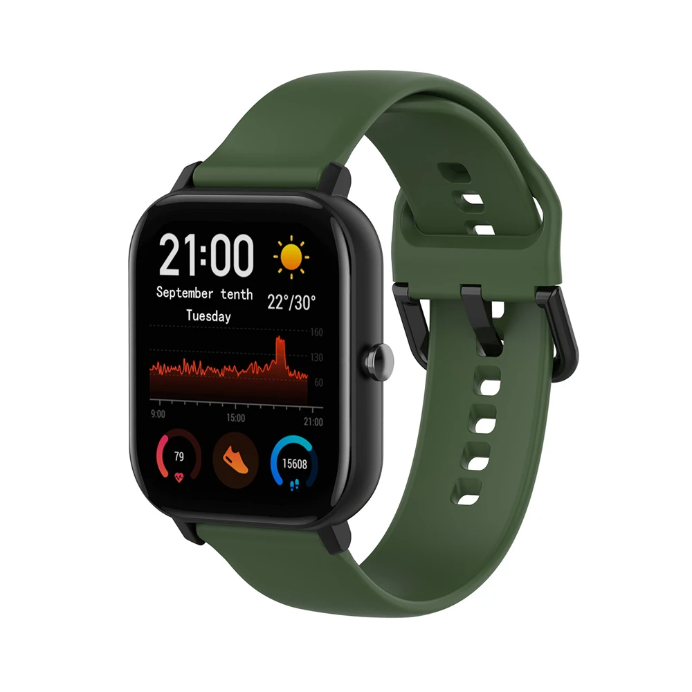 Ремешок силиконовый для Amazifit GTS, спортивный сменный Браслет для amazifit GTR 42 мм, l s, 20 мм